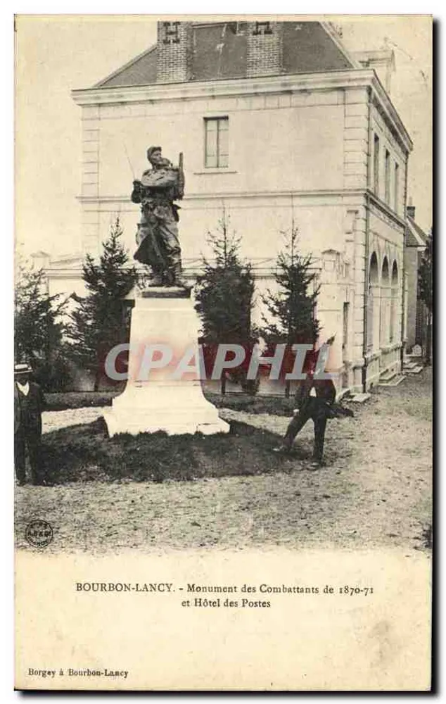 Bourbon-Lancy — Denkmal für die Kämpfer von 1870-71 und Postamt — Borgay & Bourbon-Lancy - Vorderseite