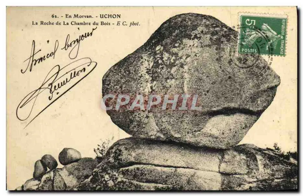Der Felsen von La Chambre du Bois — Uchon, Morvan — E.C. pbot. - Vorderseite