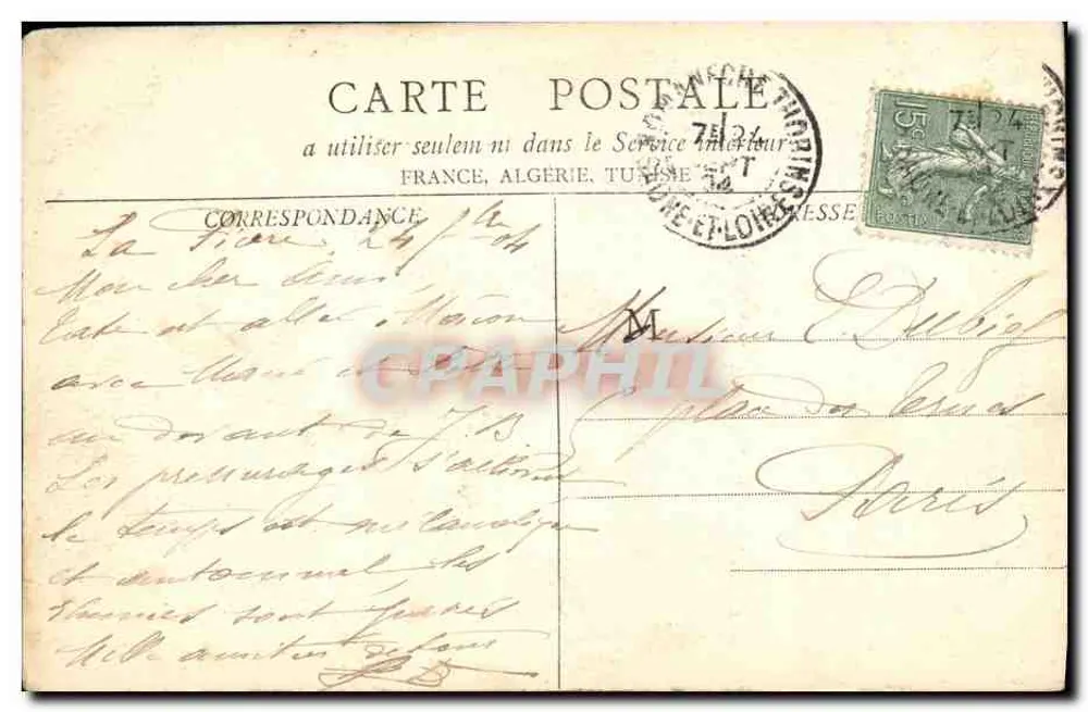 Romanèche-Thorins — A Sambinerie — B. F. Chalon & Saône - Verso