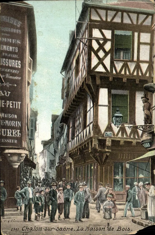 Chalon-sur-Saône — La Maison de Bois — éditeur L.V. & Cie, n° 2961 - Frente