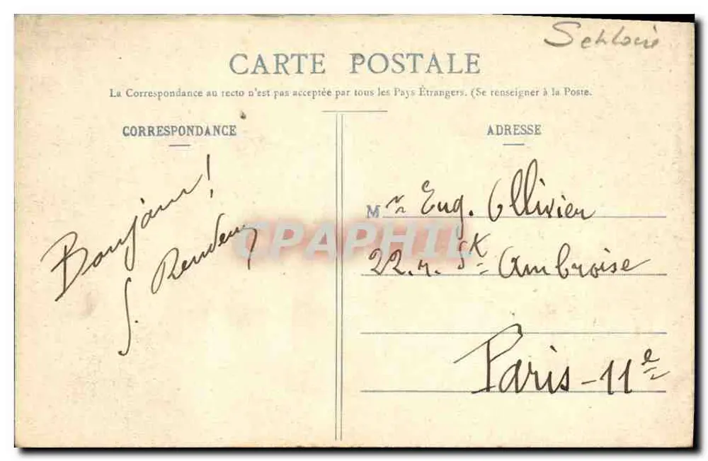 Montceau-les-Mines — Estátua de Jules Chagot — E. Ferrand, editor, Bourg (Ain) - Verso
