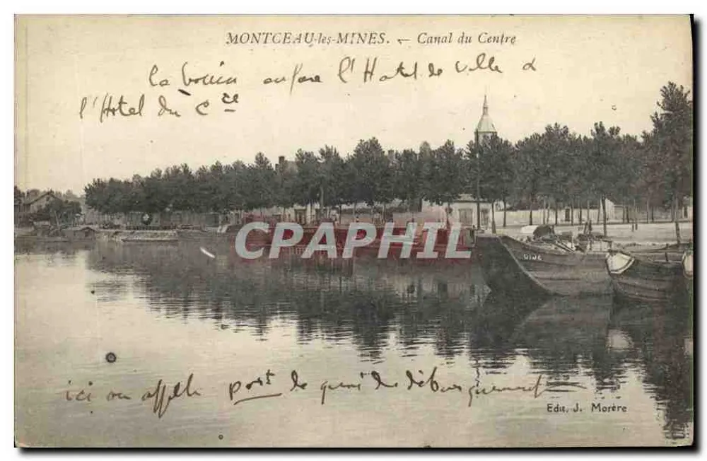 Montceau-les-Mines — Canale del Centro — Ed. J. Morère - Anverso