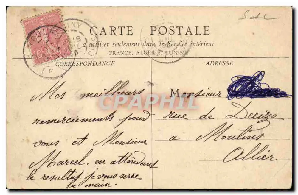 Cluny — I Haras, la Direzione — B.F. Chalons Saône - Verso