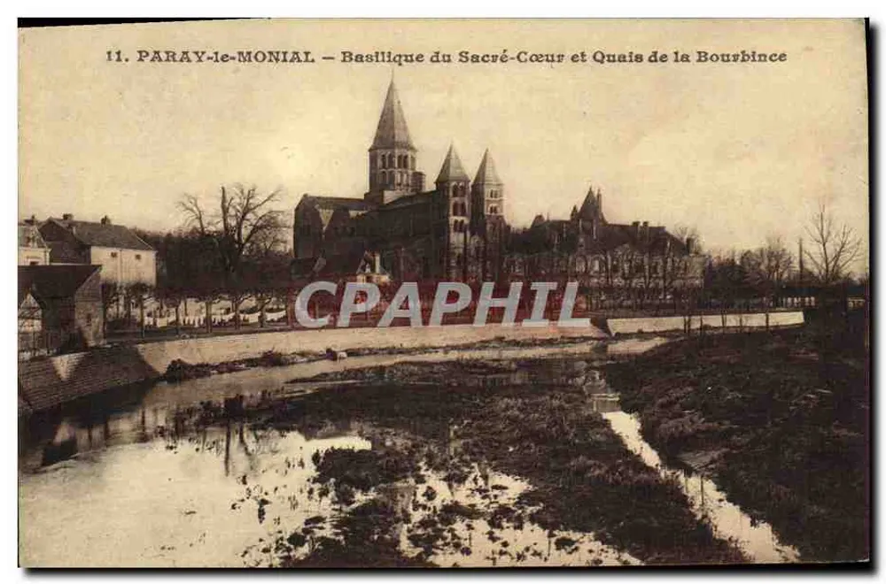 Paray-le-Monial — Basilika des Heiligen Herzens und Ufer der Bourbince — Librairie Boutoup-Bonnet - Vorderseite