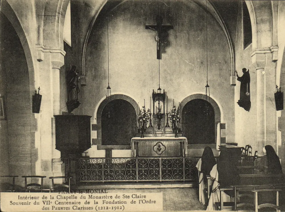 Innenraum der Kapelle des Klosters von Ste Claire — Erinnerung an das 700-jährige Jubiläum der Gründung des Ordens der Armen Clarissen (1212-1912) — PARAY-LE-MONIAL - Vorderseite