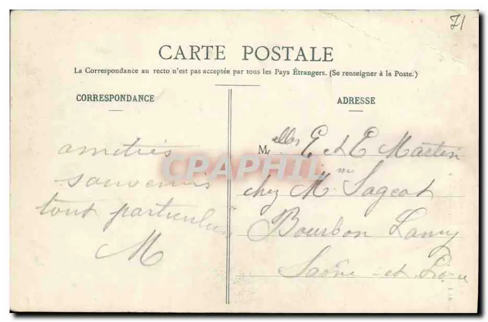 Paray-le-Monial — Äußeres der Kapelle der Visitation — Éditeur Parany, Éd. Poddiers - Rückseite