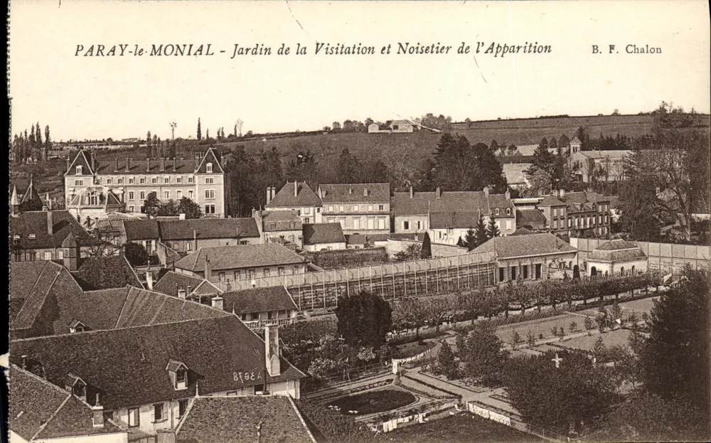 Paray-le-Monial - Ansicht des Gartens der Visitation und des Noisetier de l'Apparition — B. F. Chalon - Vorderseite