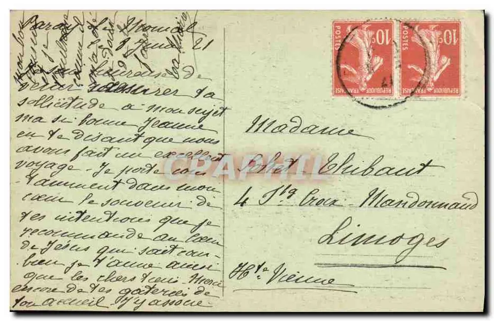 Paray-le-Monial — Innenansicht der Kapelle — Meisteraltar und Bild der Erscheinung — Verlag Vve Drago - Rückseite