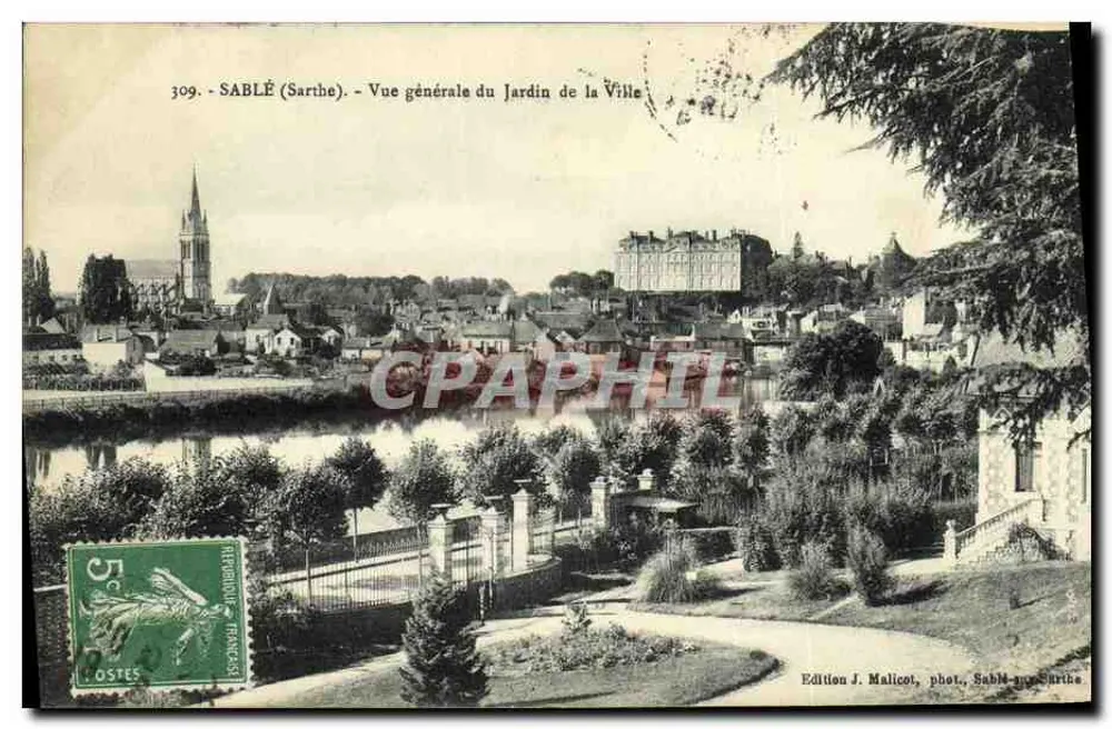 Sablé (Sarthe) - Allgemeiner Blick auf den Stadtpark — Edition J. Malicot, Foto von Sablé-sur-Sarthe - Vorderseite