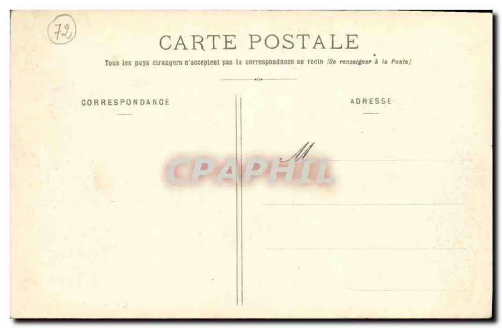 Rouesse-Vassé — Le Château de Vassé — Éditeur E. Chesnais, Sén-le-Guillaume - Verso
