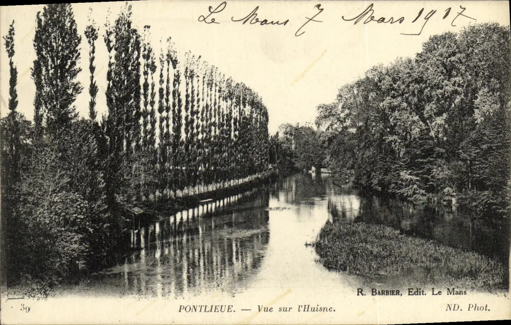 Pontlieue — Ansicht der Huisne — R. Barbier, Verlag Le Mans - Vorderseite
