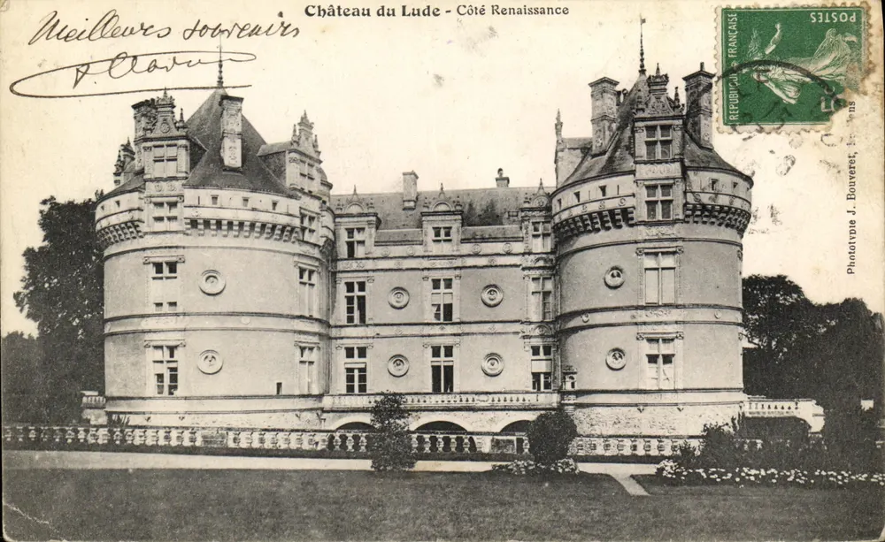 Castelo do Lude - Lado da Renascença — Fototipia J. Bouveret, Sanvic - Frente