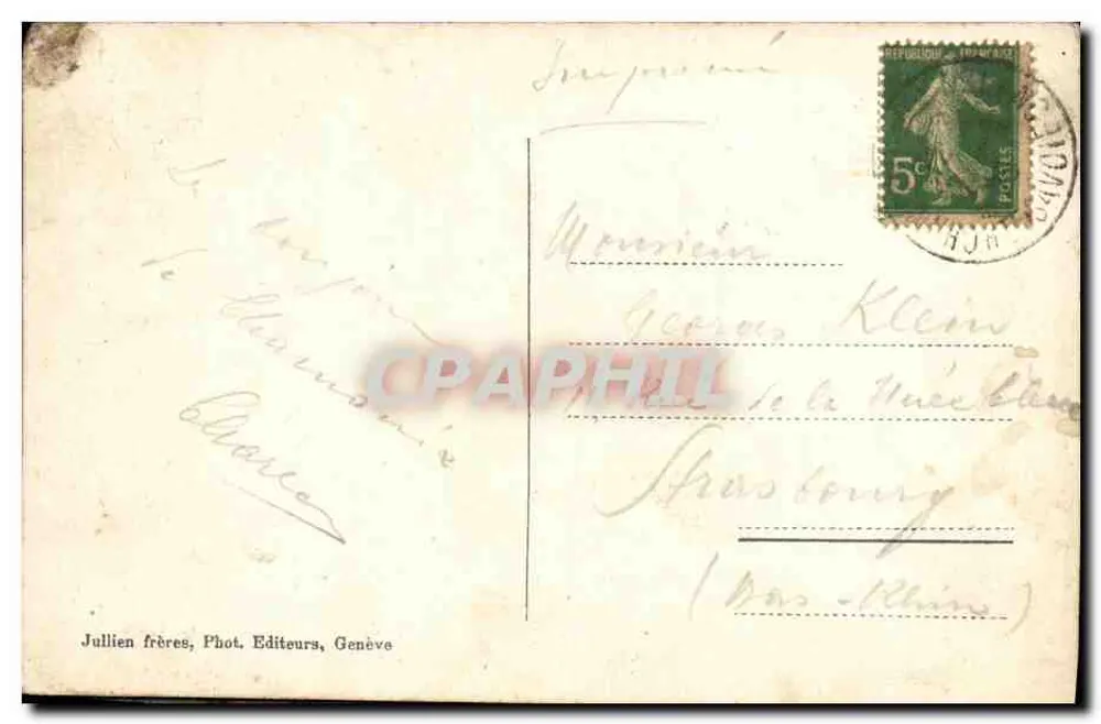Chamonix — Na Terrasse de Plan Praz e o Monte Branco — J.J. 6019 - Verso