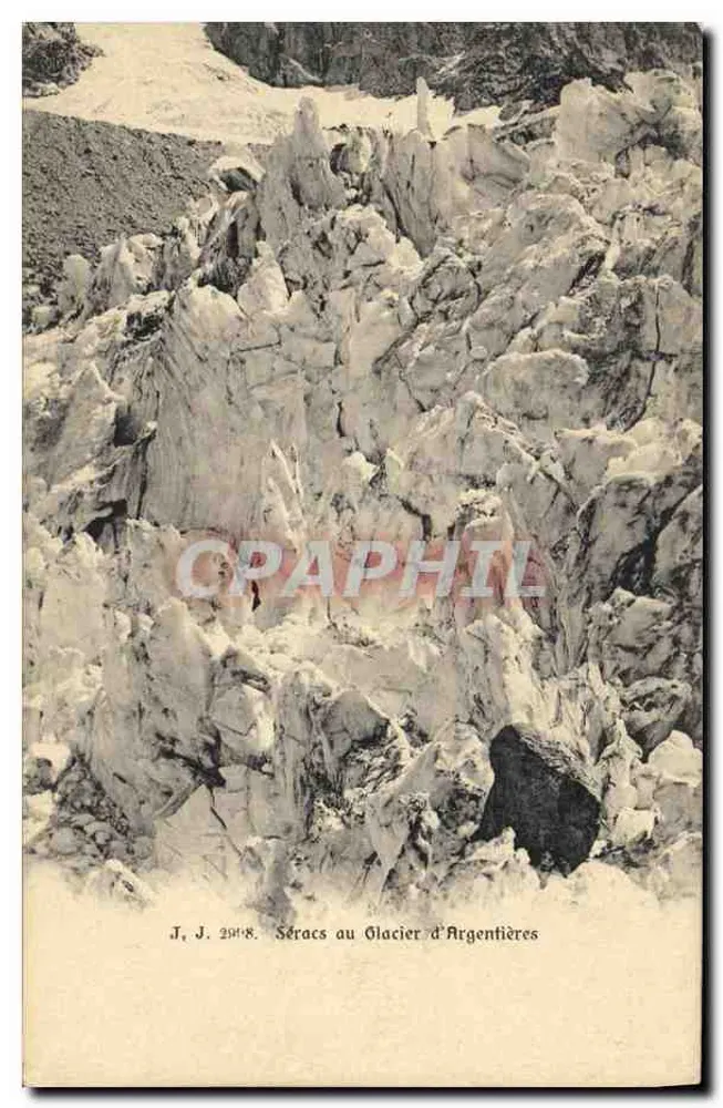 Séracs op de Glacier d'Argentières — J. J. 1908 - Voorkant