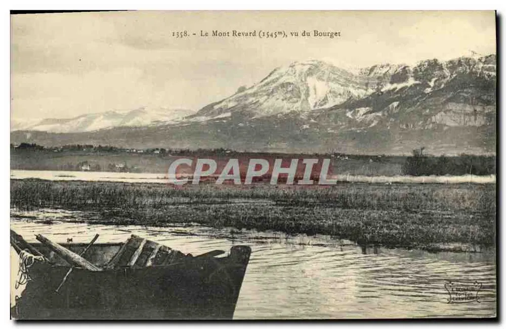 माउंट रेवार्ड (1545 मीटर), बूर्गेट से देखा गया — पुराना पोस्टकार्ड संख्या 1358 — प्रकाशक: एस. टूर्नियर - आगे