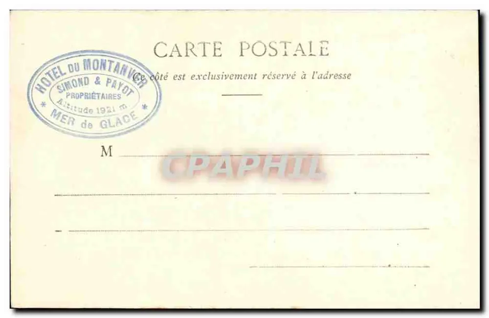 Chamonix - A Mer de Glace & Hotel du Montanvert — Edição Giletta, fot. Nieç, n° 8547 - Verso