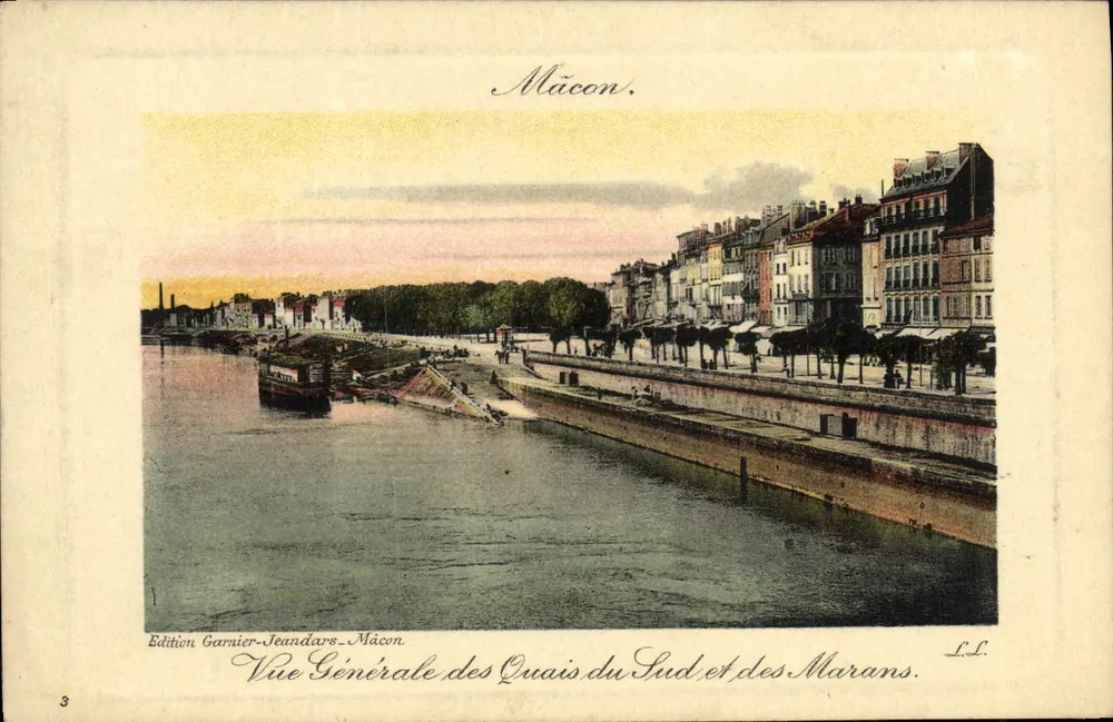 Allgemeiner Blick auf die südlichen Ufer und die Marans — Mâcon — Edition Garnier-Jeandars-Mâcon - Vorderseite