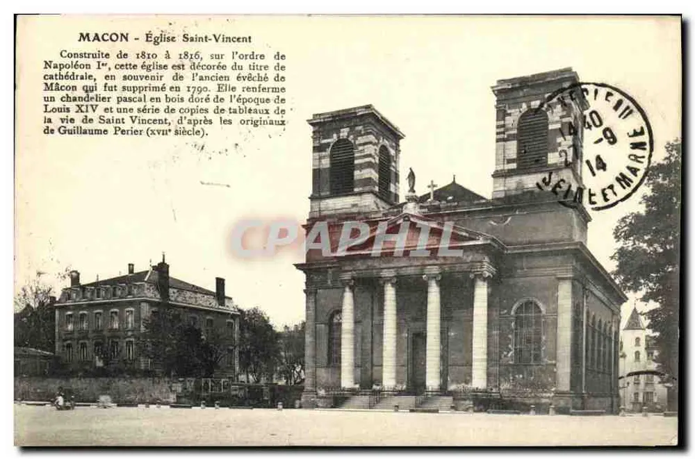 Mâcon - Igreja de São Vicente — editor P. Charvet, fot.édit. Deraÿe - Frente