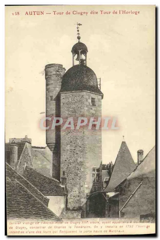 Autun — Turm von Clugny, genannt Uhrturm — n° 138 - Vorderseite