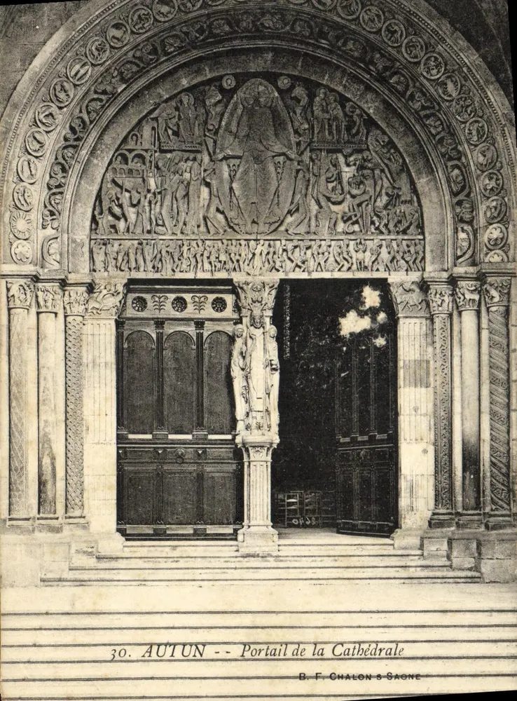 Autun — Portail de la Cathédrale — B. F. Chalon & Saône, n°30 - Frente