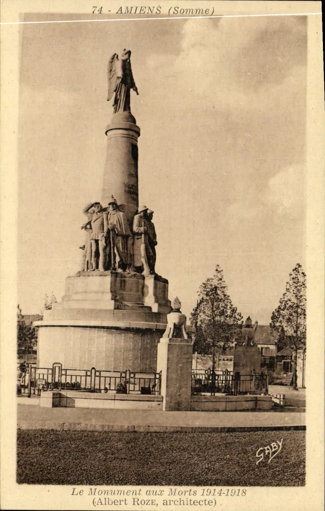 암iens(상메) — 1914-1918년 전몰자 기념비 — 설계자 알베르트 로즈 — 출판사 가비 - 앞면