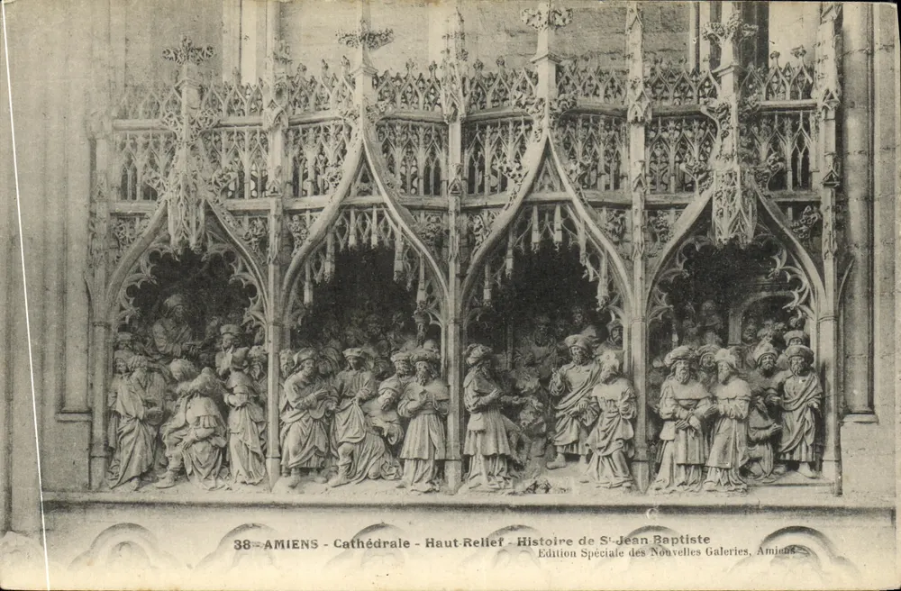 Amiens - Kathedrale - Hochrelief - Geschichte des Heiligen Johannes des Täufers — Sonderausgabe der Nouvelles Galeries, Amiens - Vorderseite
