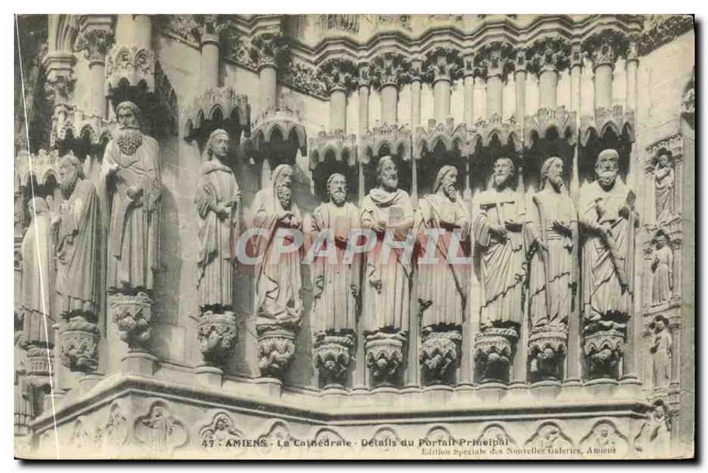 Amiens - Die Kathedrale - Details des Haupteingangs — Sonderausgabe der Nouvelles Galeries, Amiens, Nr. 47 - Vorderseite