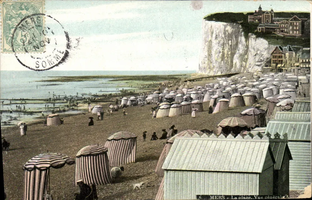 Mers — plaża. Ogólny widok — wydawca L.V. & Cie, n°6 - Awers