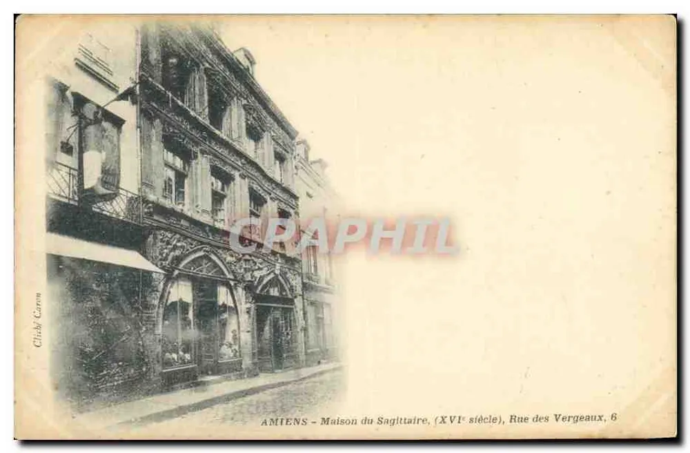 Amiens — Haus des Saglitaire (16. Jahrhundert), Rue des Vergeaux, 6 — Clébi Caron - Vorderseite