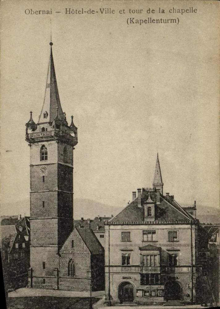Obernai — Rathaus und Kapellenturm - Vorderseite