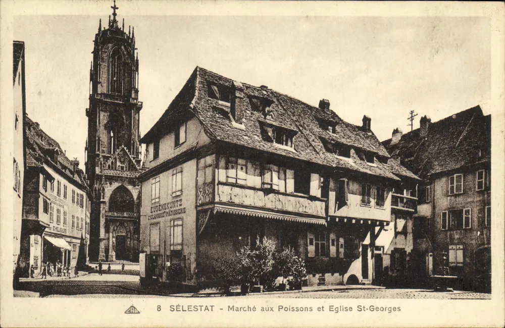 Sélestat - Fischmarkt und Kirche St-Georges - Vorderseite