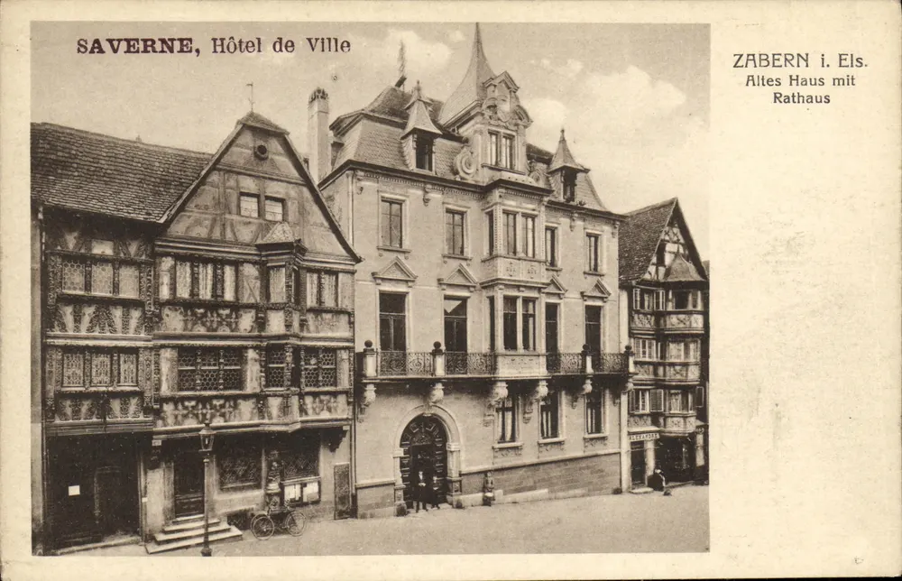 Saverne, Hôtel de Ville — Zabern i. Els. — Anschicht-Postkarte von H. Ammon, Zabern - Frente