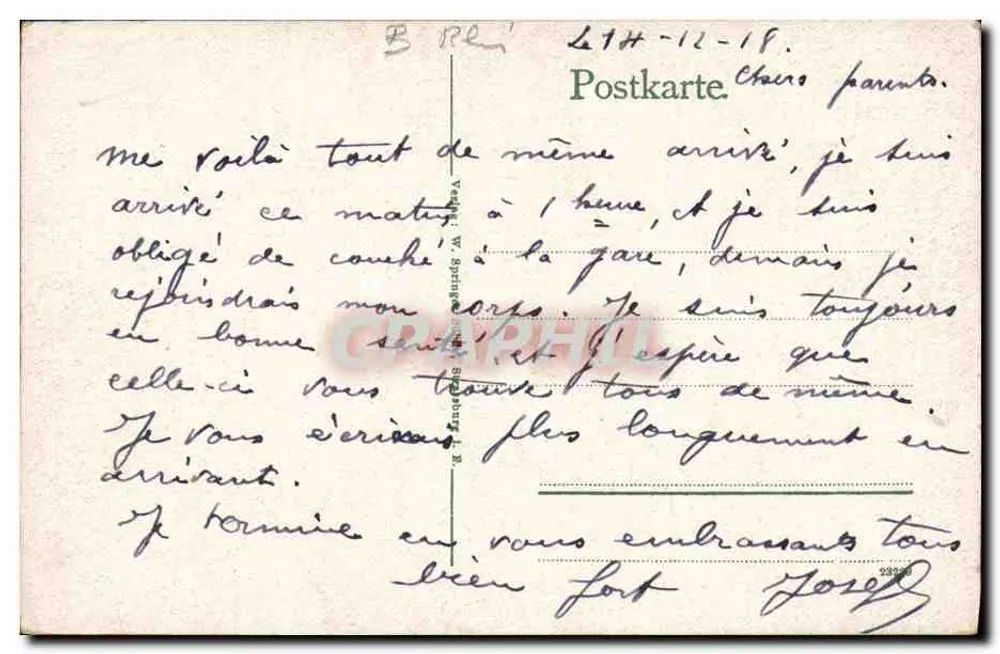 Straßburg i. Els. — Gänseleisel in der Orangerie — unbekannter Verlag - Rückseite