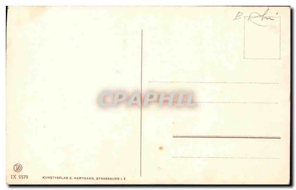Strasbourg i. E. — As corujas sobre uma chaminé — Kunstverlag E. Hartmann - Verso