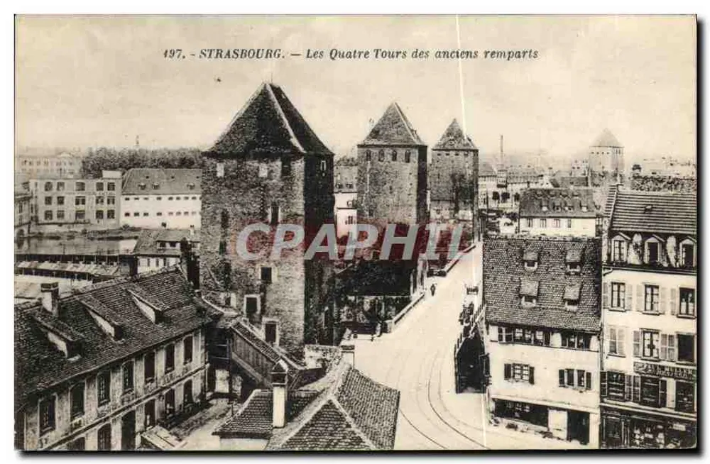 Straßburg — Die Vier Türme der alten Mauern — Cartes La Cigogne, n°497 - Vorderseite