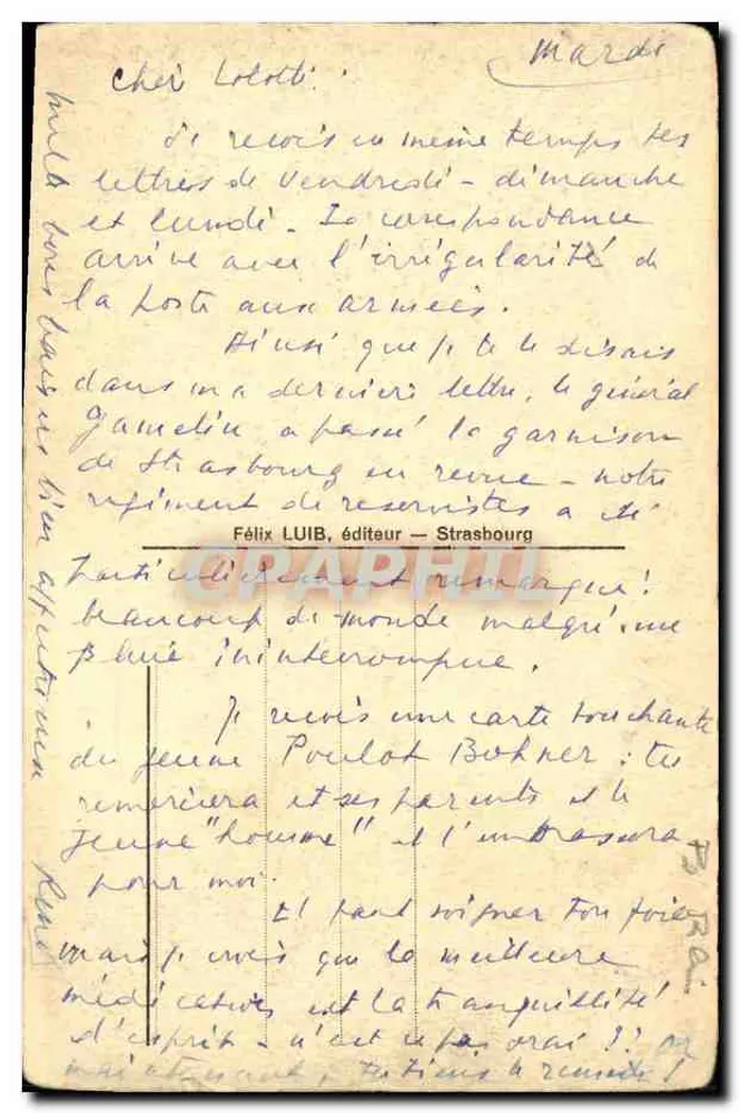 Straßburg — Astronomische Uhr der Kathedrale — Félix LUIB, Verlag - Rückseite
