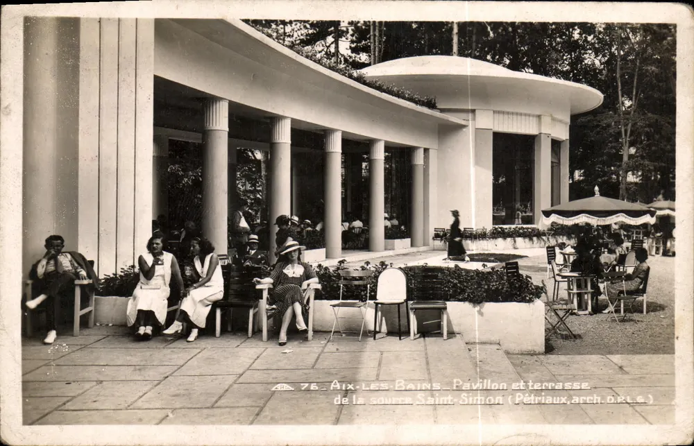 Aix-les-Bains - Pavilhão e terraço da fonte Saint-Simon — Pétriaux, arquiteto de Estado, n°76 - Frente