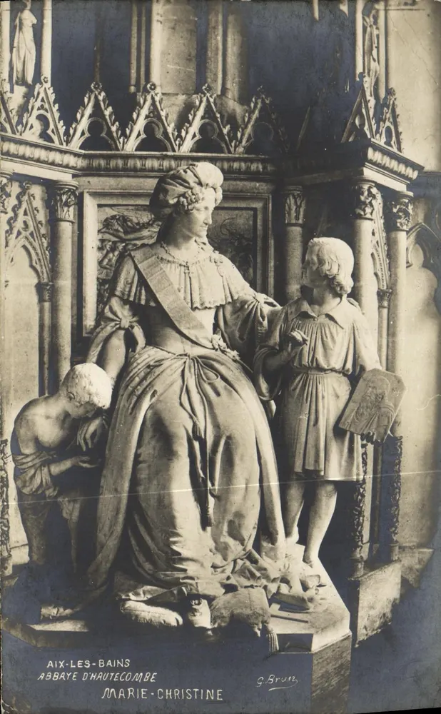 Marie-Christine — statue à l'abbaye d'Hautecombe — G. Brun, Aix-les-Bains - Vorderseite