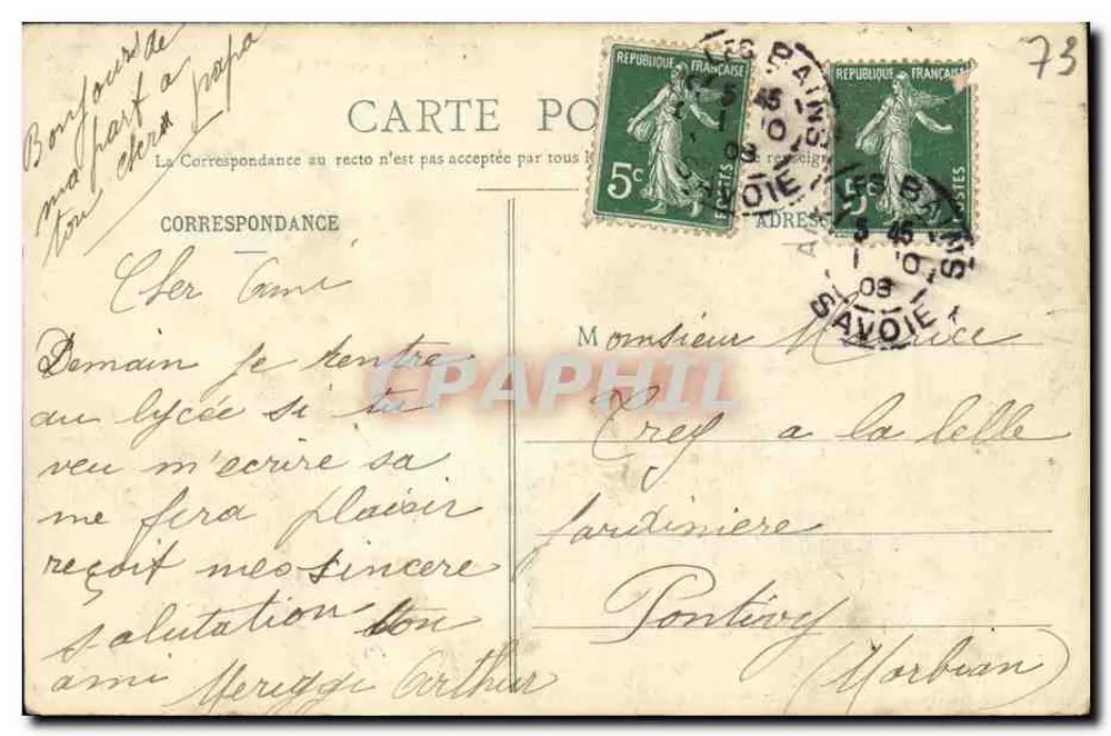 Environs de AIX-LES-BAINS — Cascata do Sierroz — E. REYNAUD EDITOR CHAMBERY - Verso