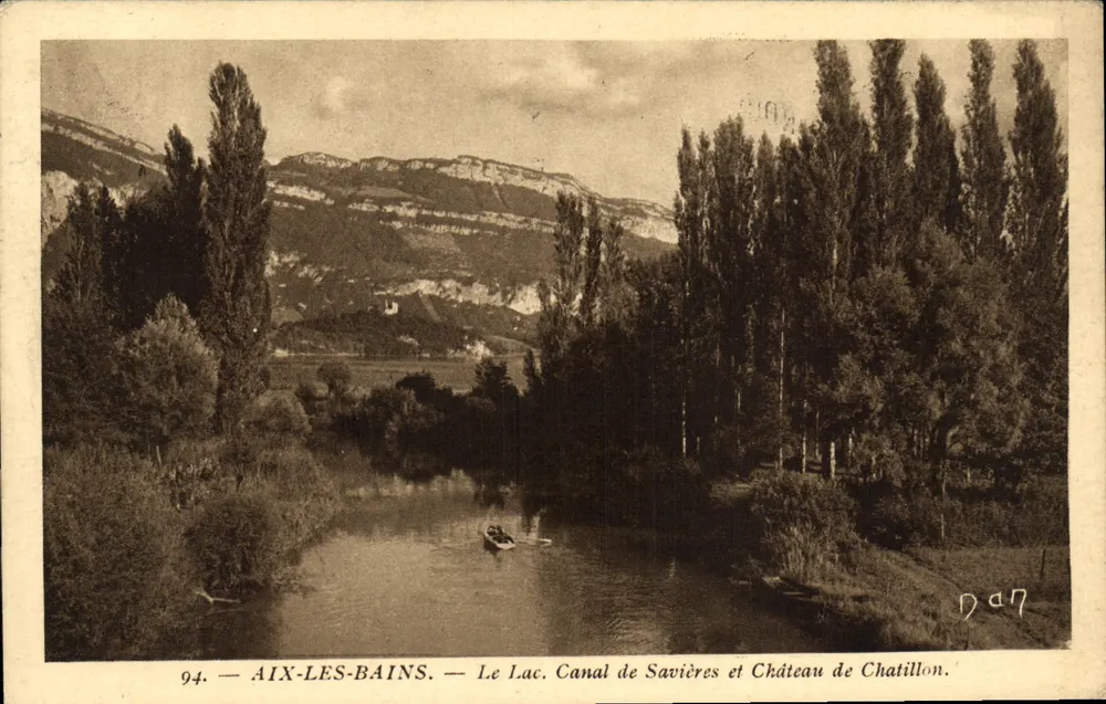 Aix-les-Bains — Der See, Kanal von Savières und Schloss Chatillon — Dan 94 - Vorderseite