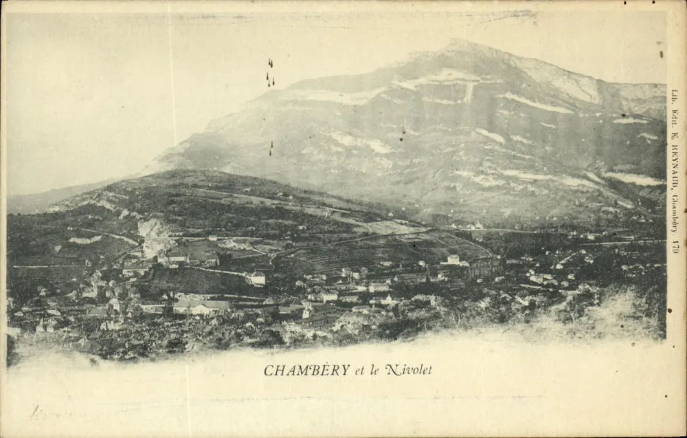Chambéry e o Nivolet — vista panorâmica — Lib. R. REXYAIN, Chambéry 179 - Frente