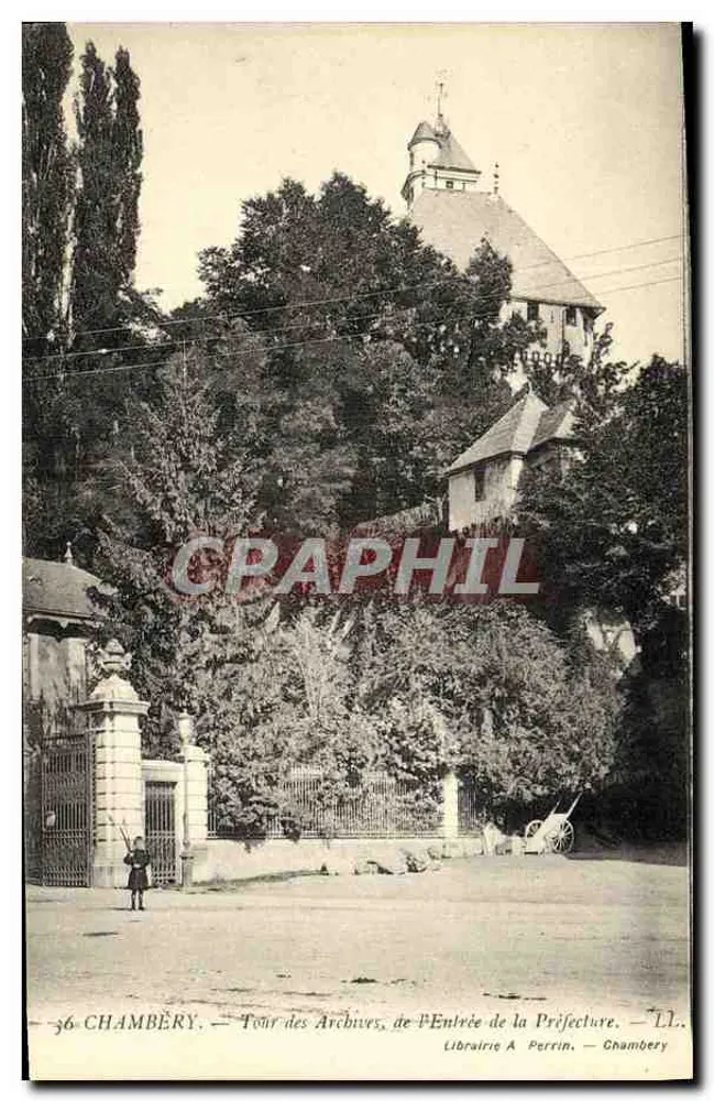 Chambéry — Turm der Archive, von der Eingangstür der Präfektur — Librairie A. Perrin - Vorderseite