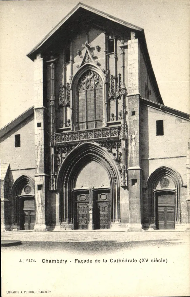 Chambéry - Facha da Catedral (século XV) — Livraria A. Perrin, Chambéry, n° J.J.2474 - Frente