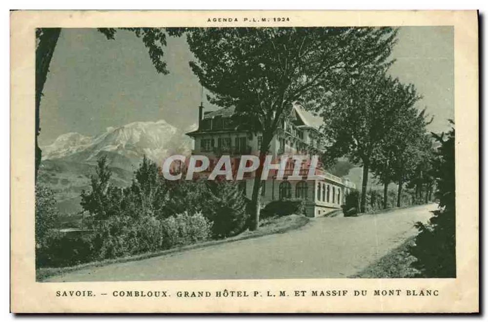 Savoie - Combloux - Grand Hôtel P.L.M. und Mont Blanc Massiv — P.L.M. Agenda 1924 - Vorderseite