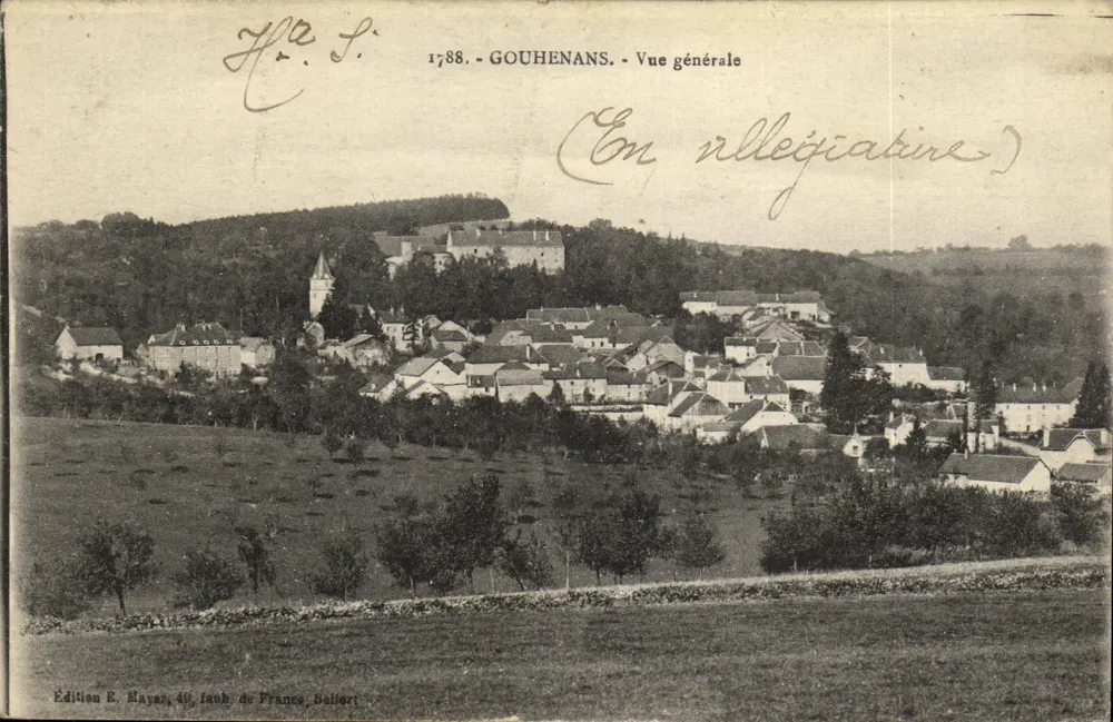 Gouhenans — Vue générale — Édition E. Mayer, 40, faub. de France, Balleroy - Frente