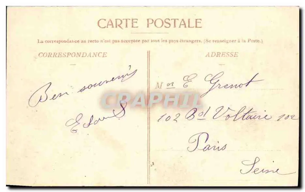LUXEUIL-LES-BAINS - Casino - Außenbereich und Garten. — Verlag: Chez Léon Maria, Journaux et Cycles, Luxeuil-les-Bains. - Rückseite