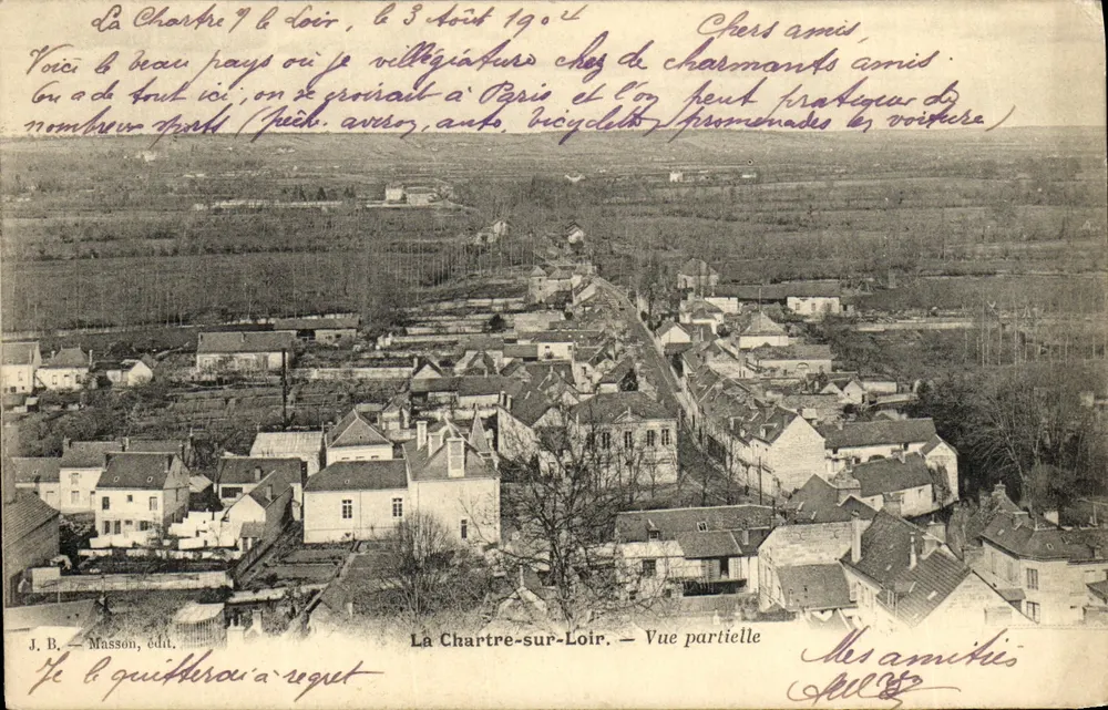La Chartre-sur-Loir — Vista parcial — J. B. Masson, edit. - Frente