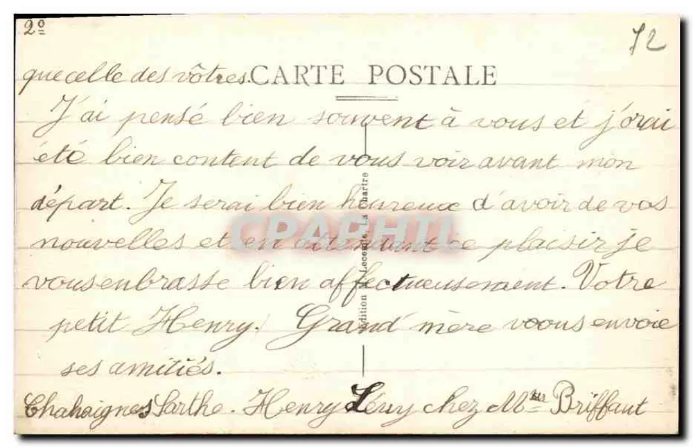 La Chartre-sur-le-Loir — Der Loir am Pont de la Madeleine — Édition La Chartre - Rückseite