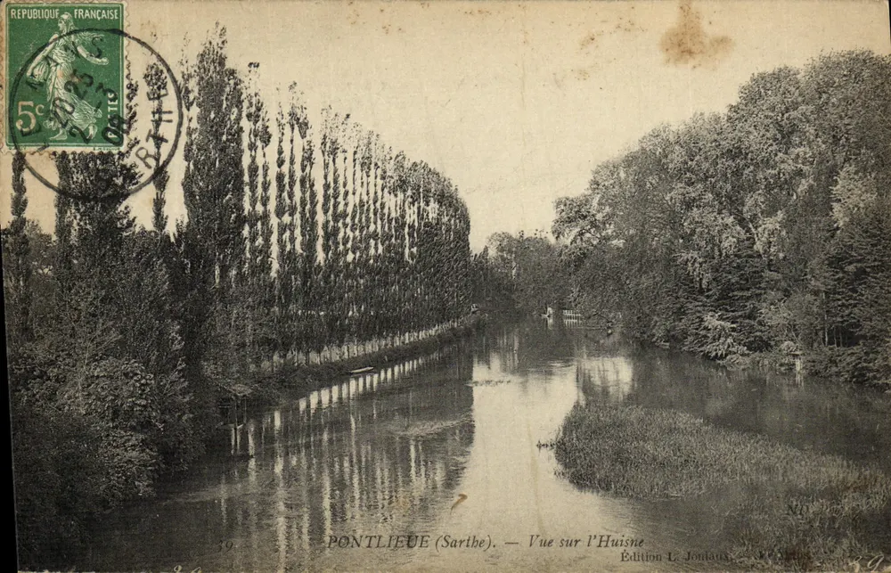 PontlIEUE (Sarthe) — Vista sobre a Huisne — Edição L. Jouhaux, n° 39 - Frente