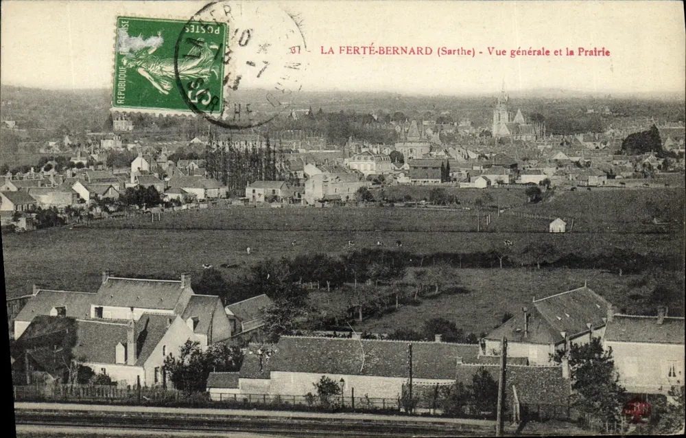 La Ferté-Bernard (Sarthe) — Vista geral e a Pradaria — editor desconhecido, n° de série 31 - Frente